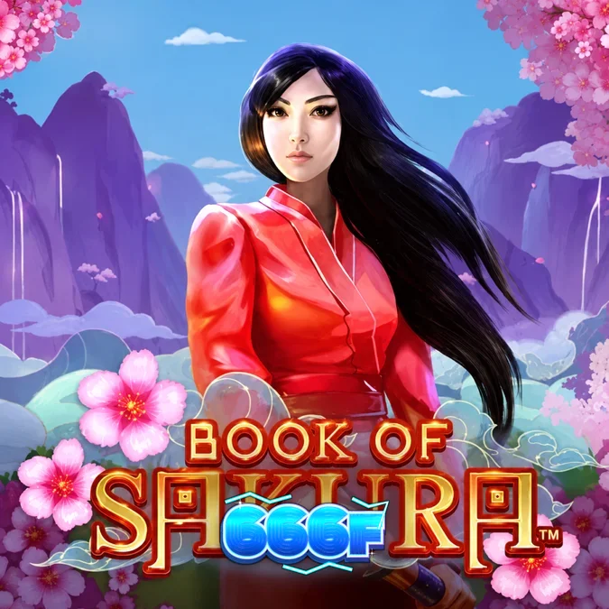 Tampilan visual slot Book of Sakura dengan latar belakang bunga sakura yang indah.