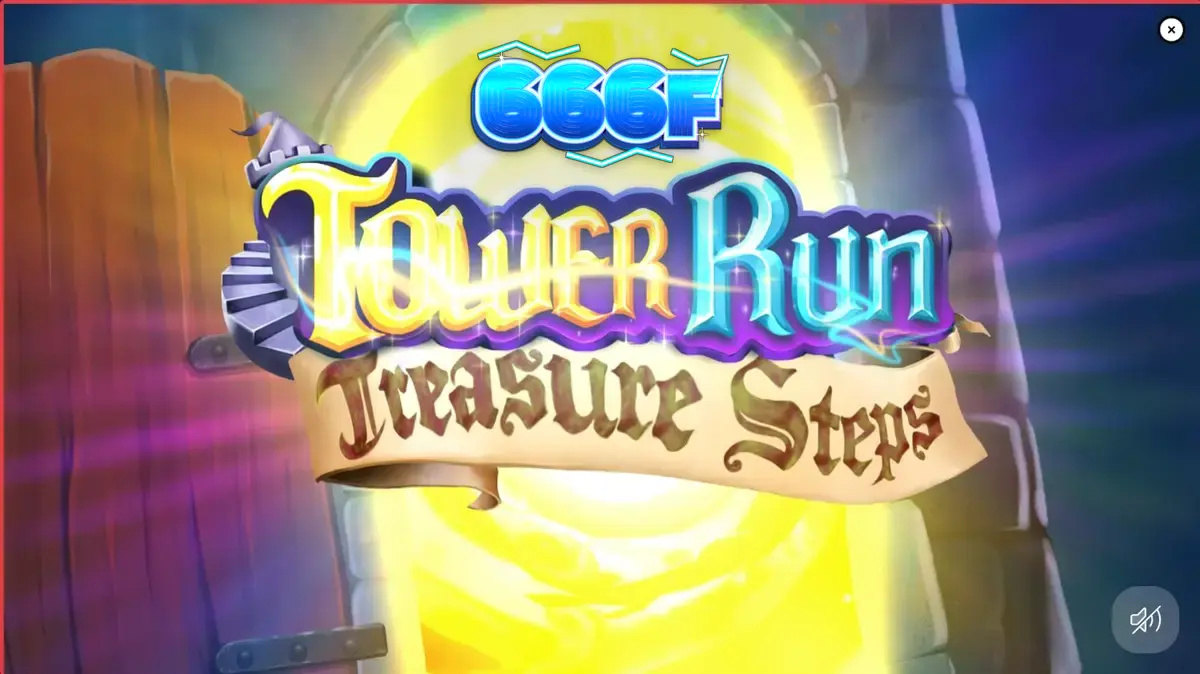 Tampilan visual retro pixel-art dari slot Tower Run Treasure Steps dengan karakter Bob mendaki menara.